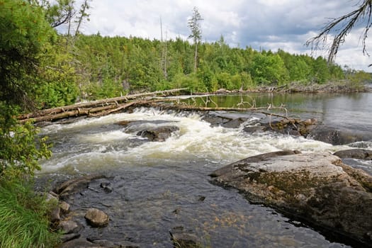 Kennebas Falls in Quetico Provincial Park in Ontario, Canada