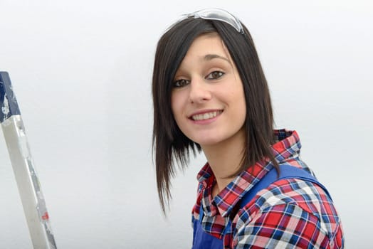 portrait of young brunette woman apprentice