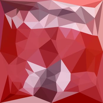 Low polygon style illustration of a pale violet red abstract geometric background.