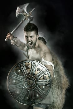 Ancient warrior or Gladiator ready to fight