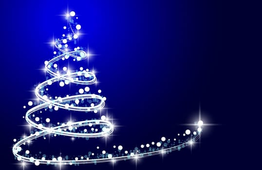 Christmas tree from light  background. Greeting card or invitation. Eps 10.