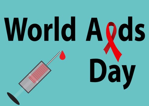 Aids Awareness Red Ribbon. World Aids Day concept. Vector Illustration