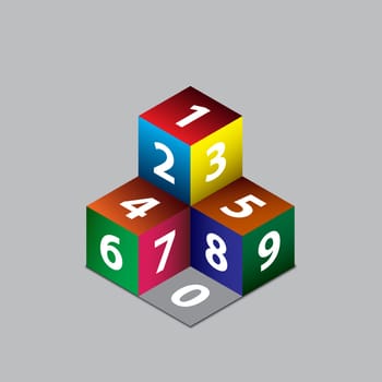 Abstract infographics with 3d colorful blocks. Vector illustration.