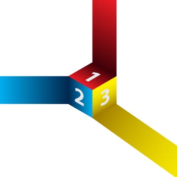 Cube Infographics Options Banner, Template, Scheme, Chart. Four Step Design Vector Illustration