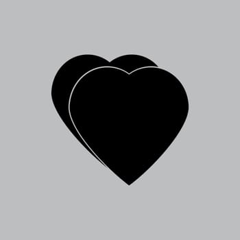 Hearts icon in a flat design in black color. Vector illustration eps10