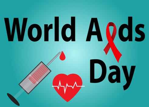 Aids Awareness Red Ribbon. World Aids Day concept. Vector Illustration