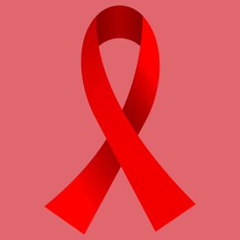 World AIDS Day concept poster with red ribbon of AIDS awareness symbol for solidarity with HIV-positive people Vector illustration.