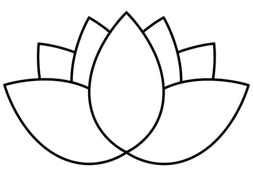 Lotus flower icon on a white background in a flat style