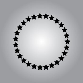 Stars rounded icon in a flat design in black color. Vector illustration eps10