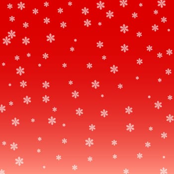 Christmas background. White snowflakes on a red background. Wrap, ribbon, wrapping paper for your gift Merry Christmas and Happy New Year.