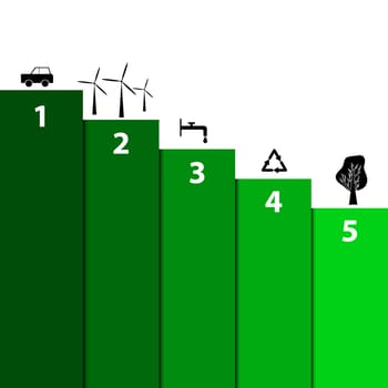 A Modern ecology infographics green template vector