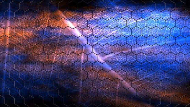 The 3d rendering colorful hexagon pattern with nice color