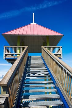 Stairs up to a viewpoint in Astoria, Oregon