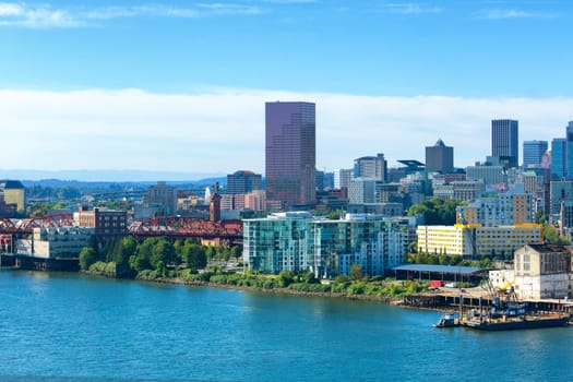 View of skyscrapers in downtown Portland, Oregon