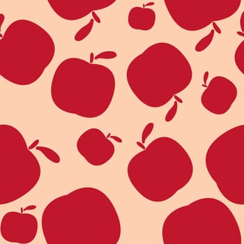 Seamless background pattern with apples. Vector illustration.