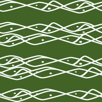 Seamless horizontal lines pattern in white and green colors. Good for textile, package or other decoration.
