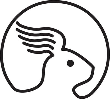 Illustration of a rabbit wing ear viewed from the side set on isolated white background done in retro style.