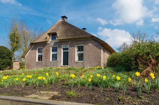 typical dutch country house in Giethoorn, the Netherlands