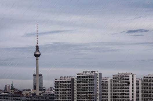 panoramic view on berlin on a rainy day