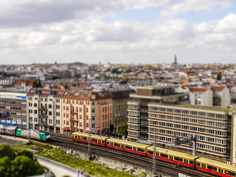 tilt-shift berlin view on sbahn