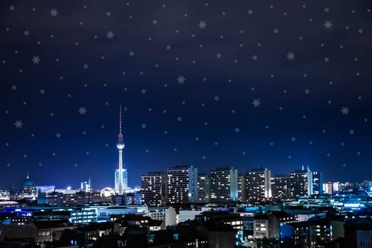 panoramic view on berlin at christmas time