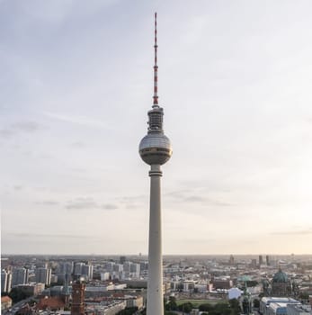 tv tower berlin in the evening