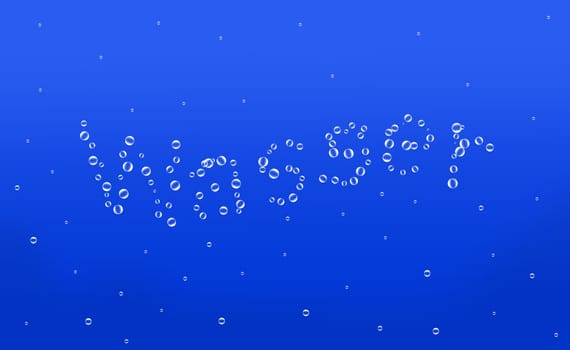 fresh blue water background and text with bubbles