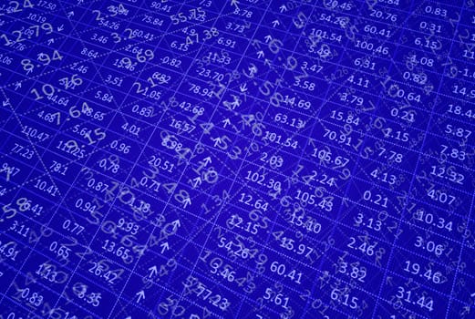 flood of information on stock market (screen)