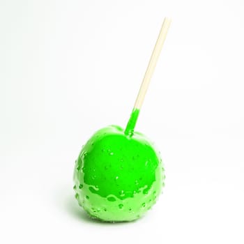 toffee apple green on white background (isolated)