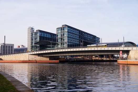 central station and spree in berlin