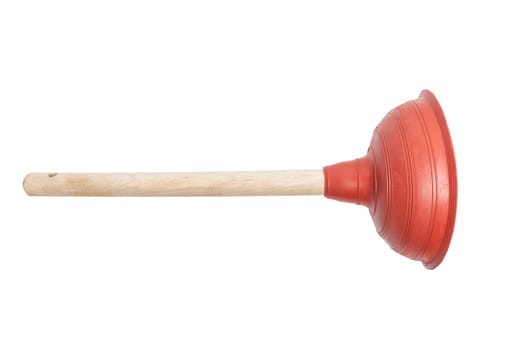 Plumber with rubber plunger isolated