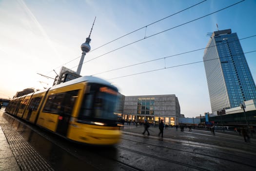 train at alexanderplatz in berlin