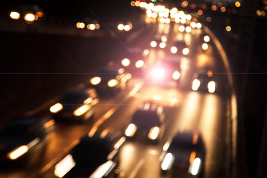 cars on highway with lensflare