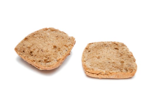 half buns on white background