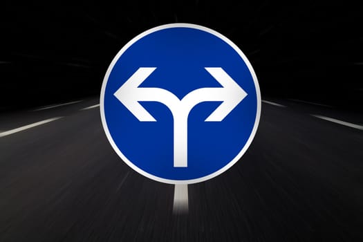 decision right or left traffic sign