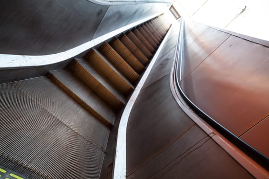 escalator background from below