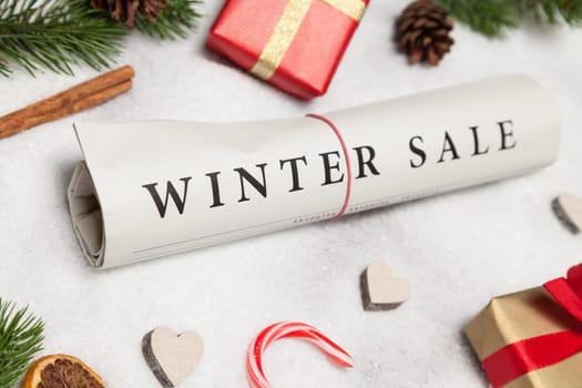winter sale and christmas decoration