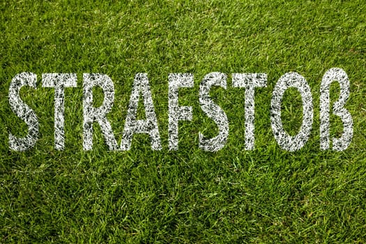 spot kick (strafstoß in german) on meadow