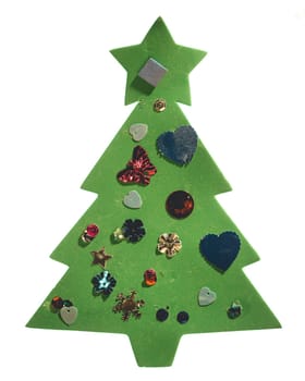 Christmas tree decoration against a white background.