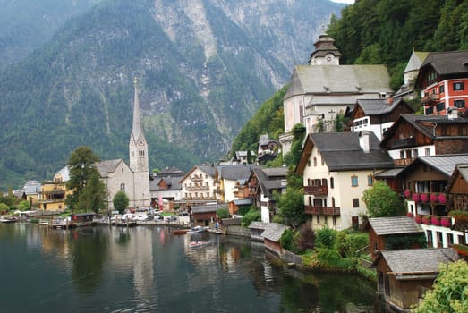 Hallstatt Austria Lake Hallstatt,Lake,Hallstatt,Salt Mine Upper Austria China Place Church Unesco World Heritage World Heritage World Famous Sight Shore Europe Hillside Hillside White Gold Salt