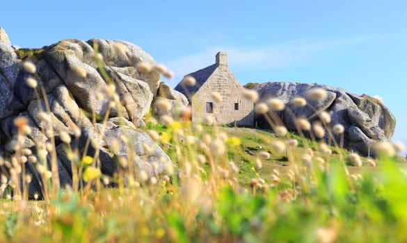 Little house in Meneham village, Kerlouan, Brittany, France