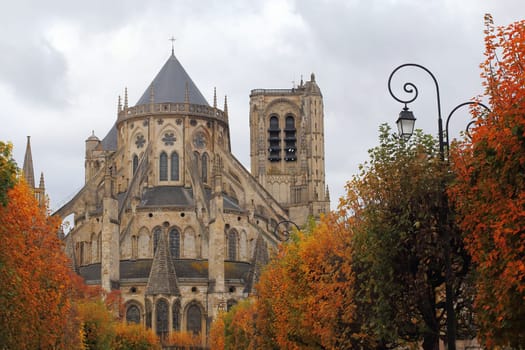 Cathedral Saint-Etienne in autumn, Bourges, Centre, France