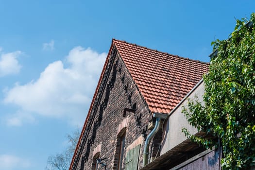 Historic house with brick incised brick gables in Germany..