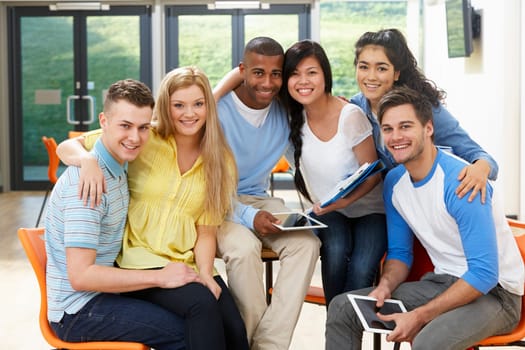 Multi-Ethnic Group Of Students In Classroom