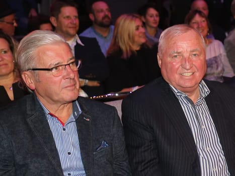Footballer Wolfgang - PAULE- Seguin ( 1.FC Magdeburg) and boxing coach Ulli Wegner (Sauerland Event) Guests of honour at the SES-Box-Gala on 12.11.2016 in the GETEC Arena Magdeburg