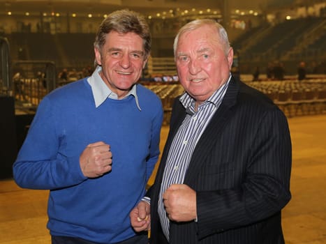 Georg Bramowski and Ulli Wegner (both Team Sauerland) as guests of honour at the SES BoxIng Gala on 12.11.16 in the GETEC Arena Magdeburg