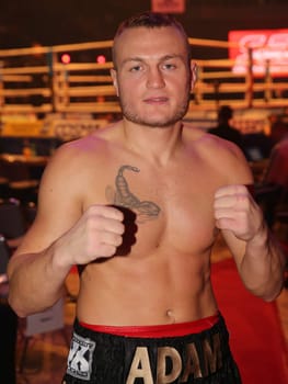 Half-heavyweight boxer Adam Dein (SES Boxing) after his fight at the SES Boxing Gala on 12.11.2016 in the GETEC Arena Magdeburg