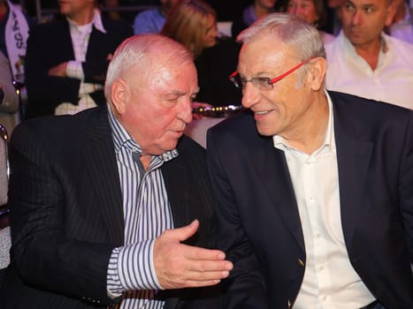 Coach Legends in conversation Ulli Wegner (boxing) and Eduard EDE- Geyer (football) Guests of honour at the SES BoxIng Gala on 12.11.2016 in the GETEC Arena Magdeburg