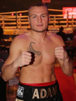 Half-heavyweight boxer Adam Dein (SES Boxing) after his fight at the SES Boxing Gala on 12.11.2016 in the GETEC Arena Magdeburg