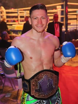 K1 Fighter Enriko Kehl ( The Hurricane) after his victory against Erkan Varol (The Black Eagle) at the SES Boxing Gala on 12.11.2016 in the GETEC Arena Magdeburg